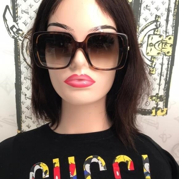 New Authentic Gucci Sunglasses GG0632S 002 Havana/Brown Gradient 56-20-145mm","d - Picture 4 of 11